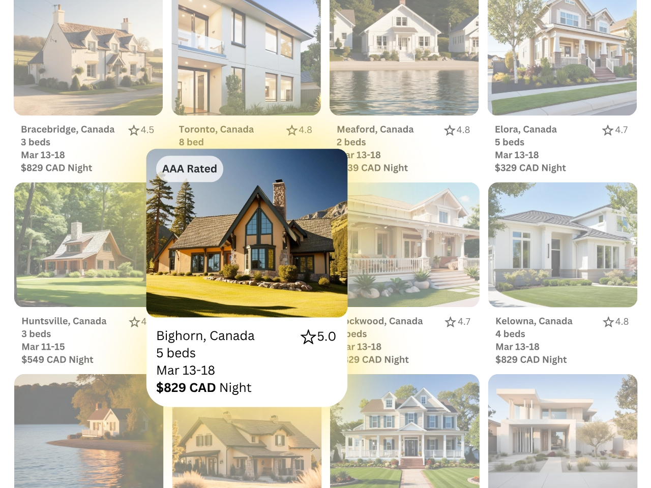 Picture showing an Aletheia Rated property listing standing out from the other listings.